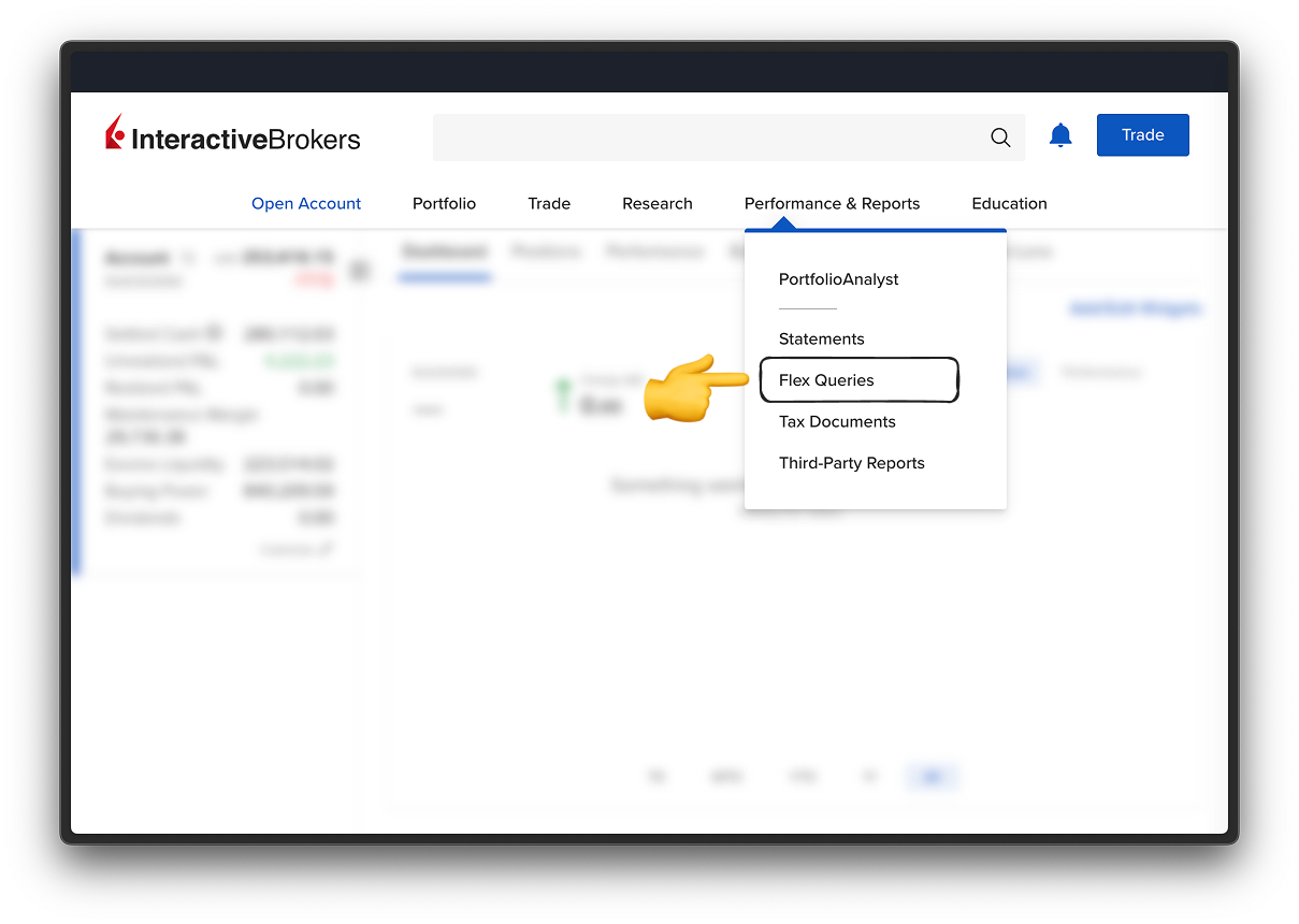 Performance & Reports Menu